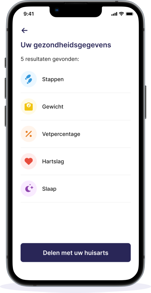 telefoon met de CareSync app